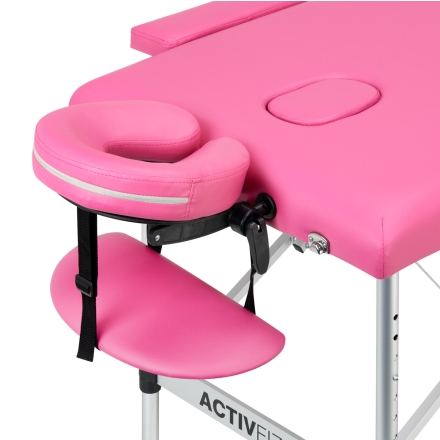 Stół składany do masażu aluminiowy komfort Activ Fizjo 2 segmentowe róż - 3