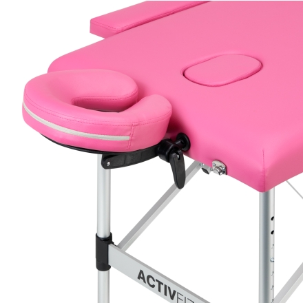 Stół składany do masażu aluminiowy komfort Activ Fizjo 2 segmentowe róż - 4