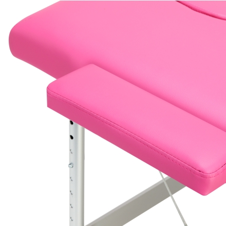 Stół składany do masażu aluminiowy komfort Activ Fizjo 2 segmentowe róż - 6