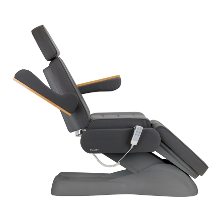 Fotel kosmetyczny elektryczny SILLON Lux 3 silniki szary, szara podstawa - 3