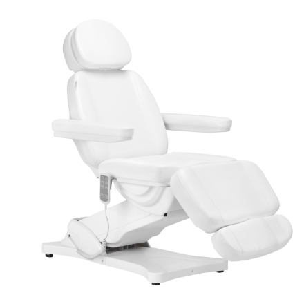Elektryczny fotel kosmetyczny SILLON CLASSIC 3 silniki z podgrzewaniem biały - 2