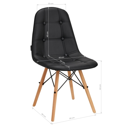 4Rico Krzesło skandynawskie QS-185 eco skóra czarne - 7