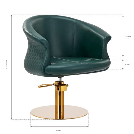 Gabbiano fotel fryzjerski Wersal złoto butelkowa zieleń - 9