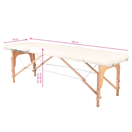 Stół składany do masażu wood komfort Activ Fizjo 2 segmentowe cream - 6