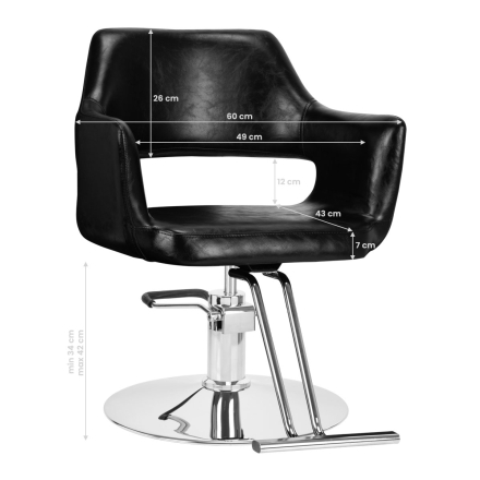 Hair System fotel fryzjerski SM339 czarny - 7