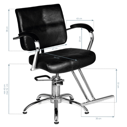 Hair System fotel fryzjerski SM361 czarny - 5