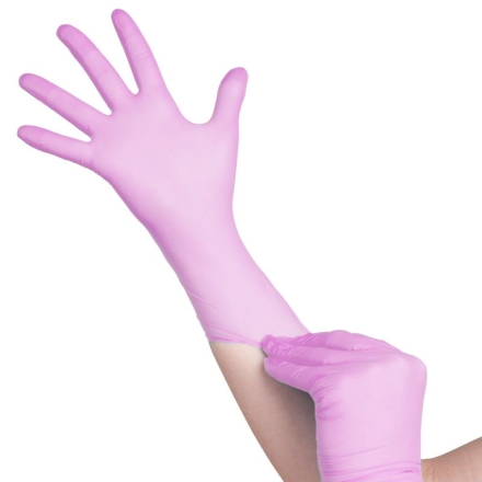All4med jednorazowe rękawice diagnostyczne nitrylowe różowe XS - 2