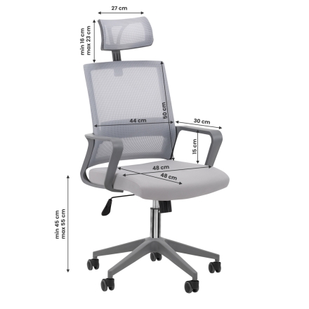 Fotel biurowy QS-05 szary - 8