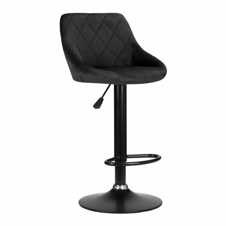 Hoker krzesło barowe pikowane obrotowe regulowane czarny