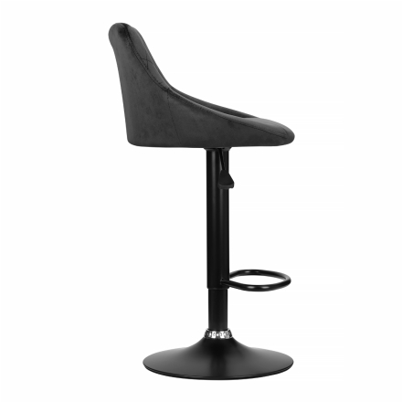 Hoker krzesło barowe pikowane obrotowe regulowane czarny - 4