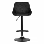 Hoker krzesło barowe pikowane obrotowe regulowane czarny - 3