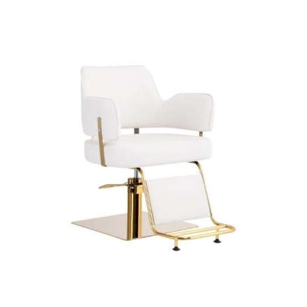Biało-złoty fotel fryzjerski