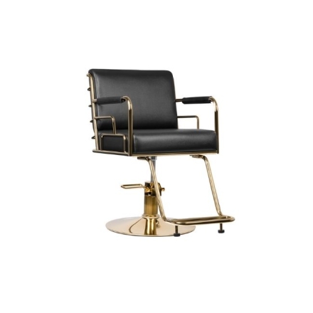 Czarno-złoty fotel fryzjerski - model Prato