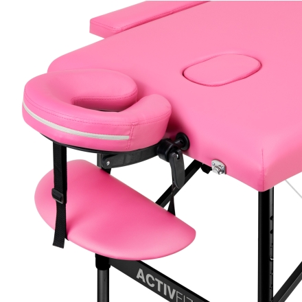 Stół składany do masażu aluminiowy komfort Activ Fizjo 2 segmentowe róż czarne aluminium - 3