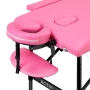 Stół składany do masażu aluminiowy komfort Activ Fizjo 2 segmentowe róż czarne aluminium - 4