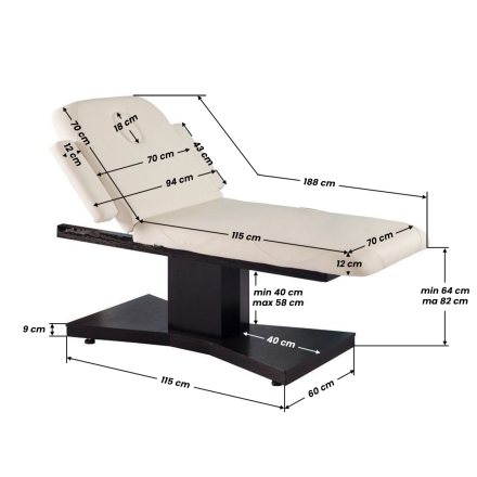 Spa leżanka kosmetyczna Azzurro 805 1 siln. venge/latte - 5