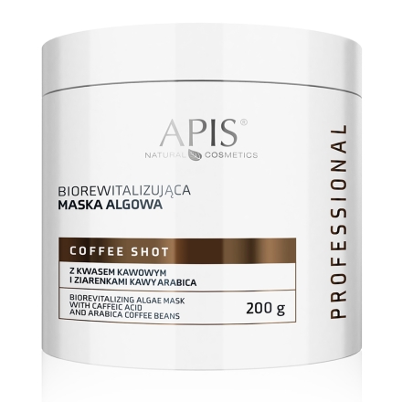 Apis Coffee Shot Biorewitalizująca maska algowa z kwasem kawowym i ziarenkami kawy 200 g