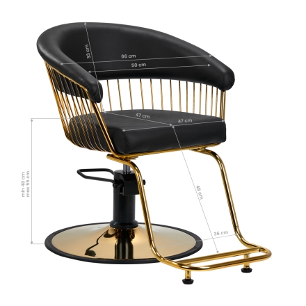 Gabbiano fotel fryzjerski Lille-M złoto czarny - 8