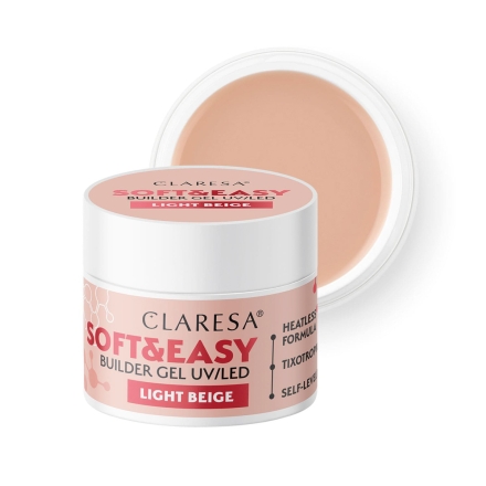 Claresa żel budujący Soft&Easy gel light beige 12g