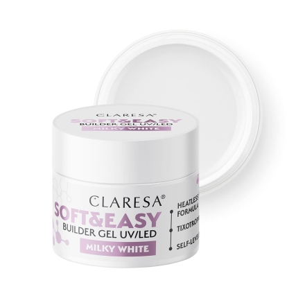 Claresa żel budujący Soft&Easy gel milk white 12g