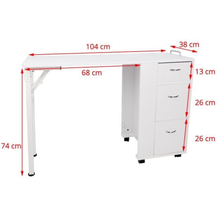 Biurko składane 2051 białe - 6