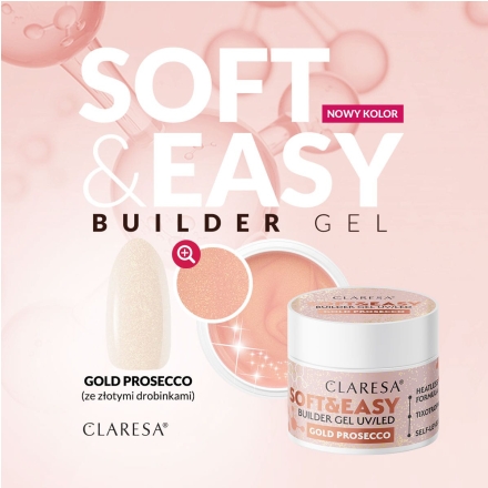 Claresa żel budujący Soft&Easy gold prosecco 45g - 4