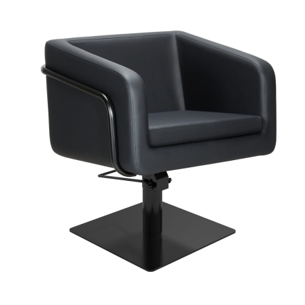 Fotel fryzjerski Egan Mirplay Czarny - podstawa czarny kwadrat