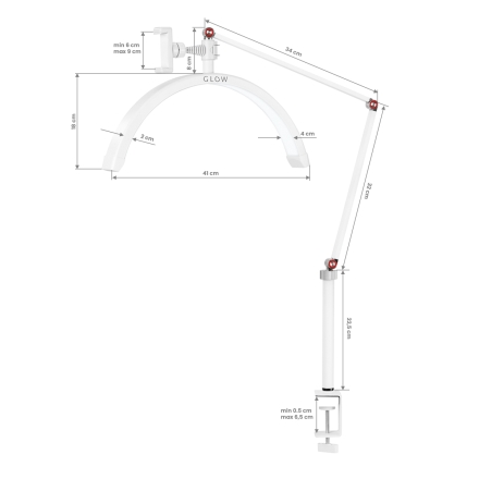 Lampa zabiegowa Glow MX3 do blatu biała - 12