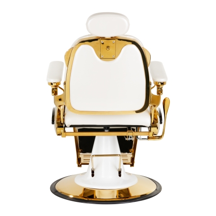 Gabbiano fotel barberski Francesco Gold biały - 3