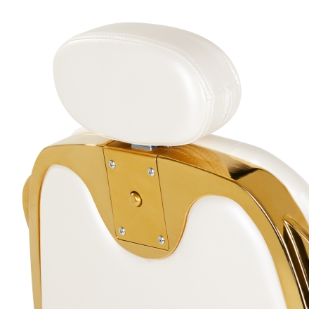 Gabbiano fotel barberski Francesco Gold biały - 6