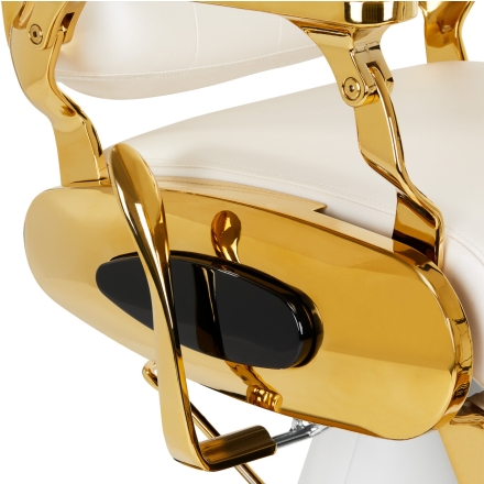 Gabbiano fotel barberski Francesco Gold biały - 8