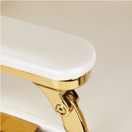 Gabbiano fotel barberski Francesco Gold biały - 10