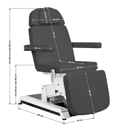 Fotel kosmetyczny Expert W-12 4 silniki szary - 16
