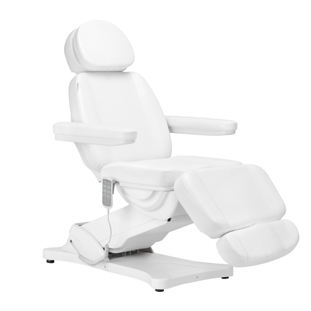 Elektryczny fotel kosmetyczny SILLON CLASSIC 4 silniki z kołyską biały - 2