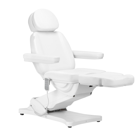 Elektryczny fotel kosmetyczny SILLON CLASSIC 4 silniki z kołyską biały - 3