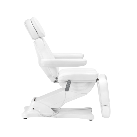 Elektryczny fotel kosmetyczny SILLON CLASSIC 4 silniki z kołyską biały - 4