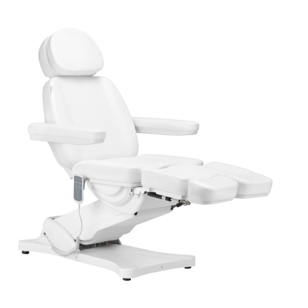Elektryczny fotel kosmetyczny SILLON CLASSIC 3 silniki z kołyską pedi biały - 2