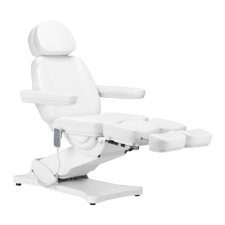 Elektryczny fotel kosmetyczny SILLON CLASSIC 3 silniki z kołyską pedi biały - 3