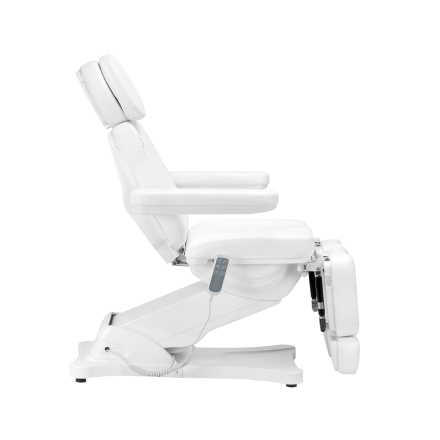 Elektryczny fotel kosmetyczny SILLON CLASSIC 3 silniki z kołyską pedi biały - 4