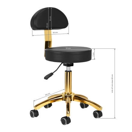 Taboret kosmetyczny AM-304G złoto czarny - 7