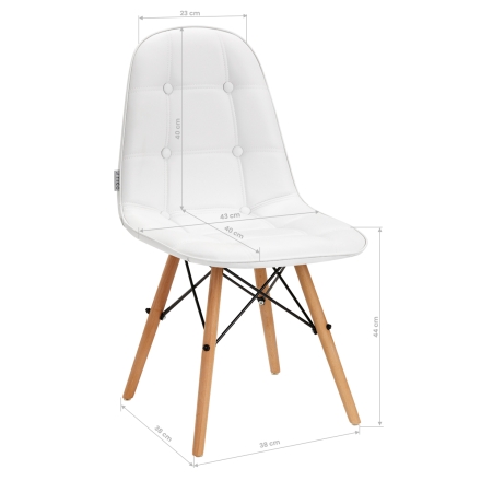 4Rico Krzesło skandynawskie QS-185 eco skóra białe - 8