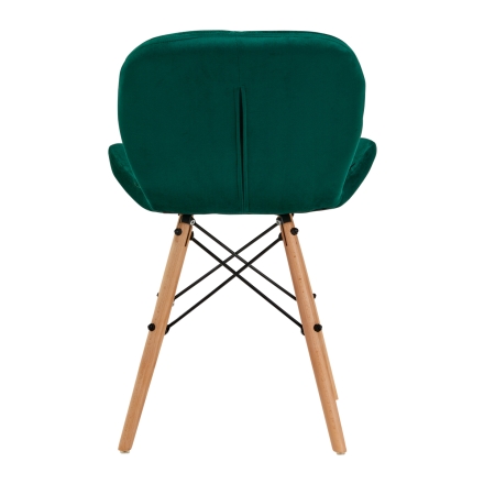 4Rico Krzesło skandynawskie QS-186 aksamit zielone - 4