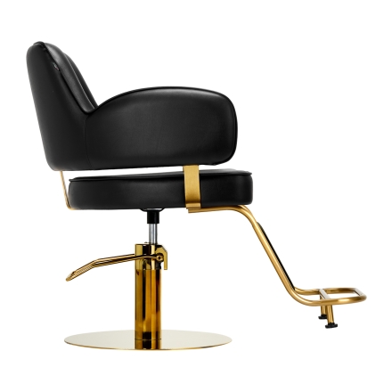 Gabbiano fotel fryzjerski Linz złoto czarny dysk - 4