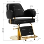 Gabbiano fotel fryzjerski Linz złoto czarny dysk - 9