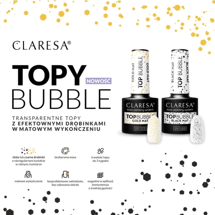 Claresa Top Bubble gold Matt No wipe -5g - 2