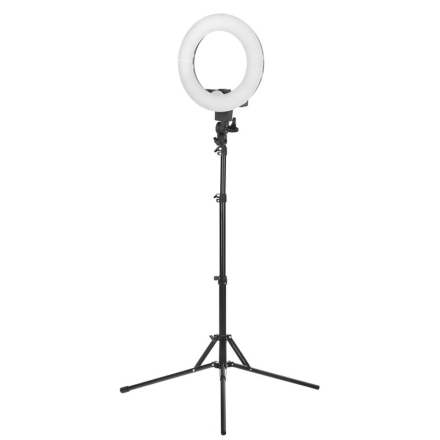 Lampa pierścieniowa Ring light 12' 35W led czarna + statyw