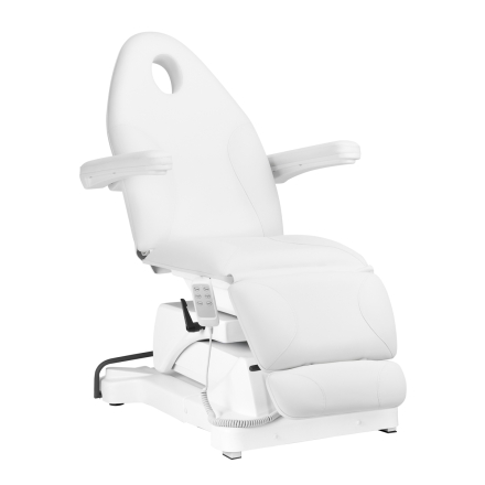 Fotel kosmetyczny elektryczny Sillon Basic 3 siln. obrotowy biały - 2