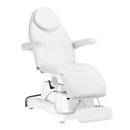 Fotel kosmetyczny elektryczny Sillon Basic 3 siln. obrotowy biały - 3