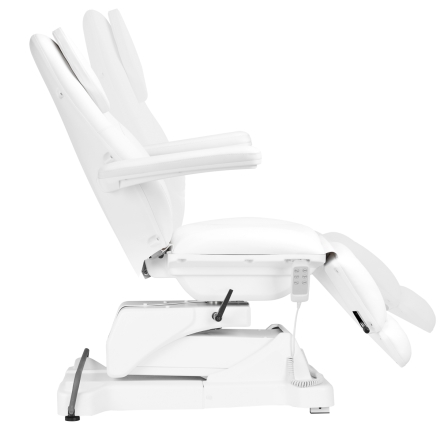 Fotel kosmetyczny elektryczny Sillon Basic 3 siln. obrotowy biały - 4