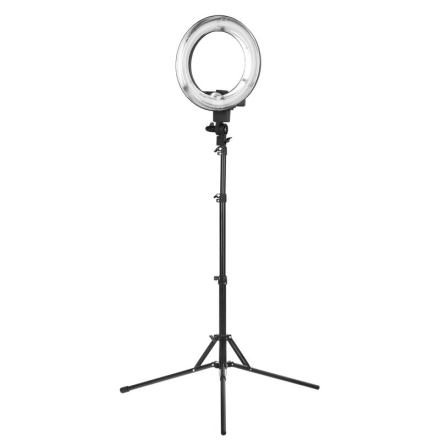 Lampa pierścieniowa Ring light 12' 35W fluorescent czarna + statyw